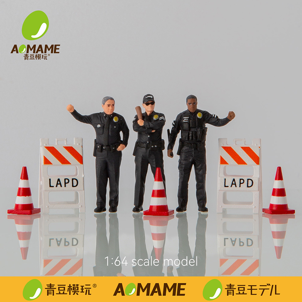 3D Printing Diecast Cars - 1/64 Set Figur Resin Polisi LAPD,