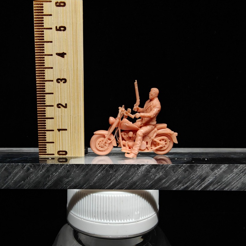 3D Printing Diecast Cars - Figur Miniatur Pengendara Motor Skala 1/64