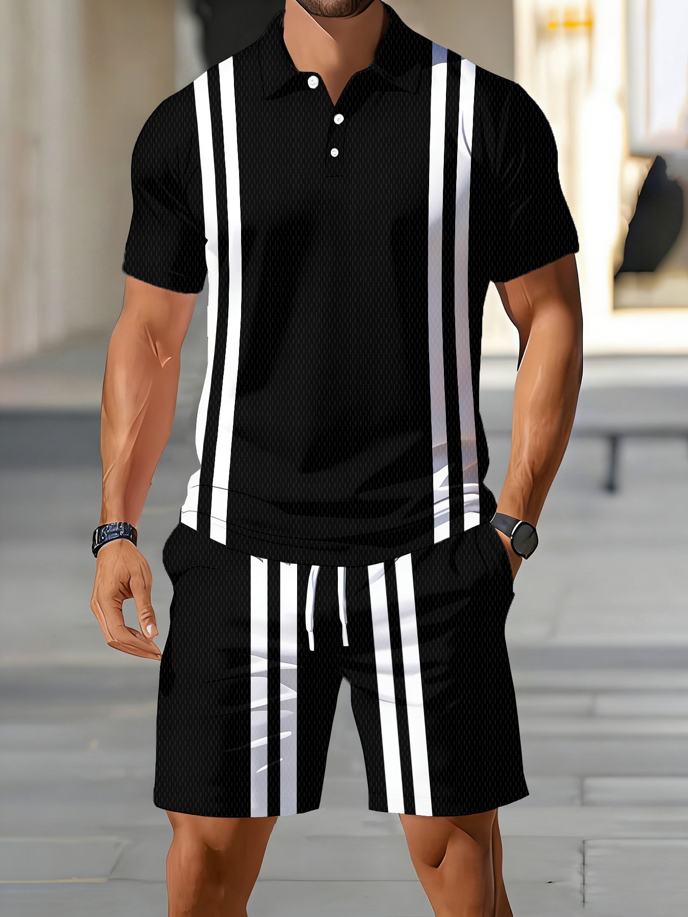 3D Printing Design - Set Kaos Polo Lengan Pendek Pria