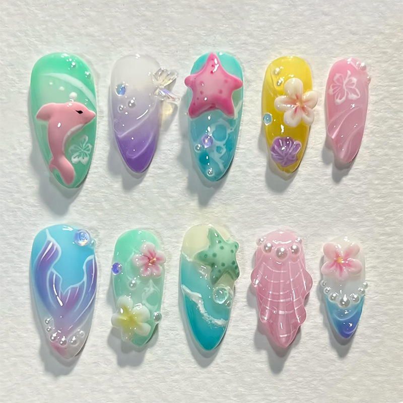 30 Buah Kuku Tekan Musim Panas - 3D Printing Nails ulasan dan harga