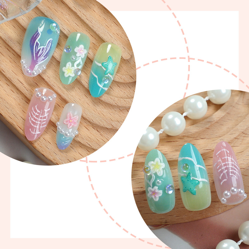 30 Buah Kuku Tekan Musim Panas - 3D Printing Nails ulasan dan harga