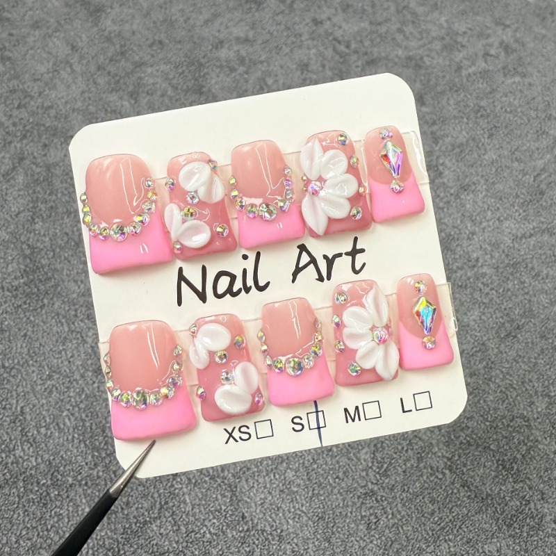 10pcs Kuku Palsu Buatan Tangan - 3D Printing Nails ulasan dan harga