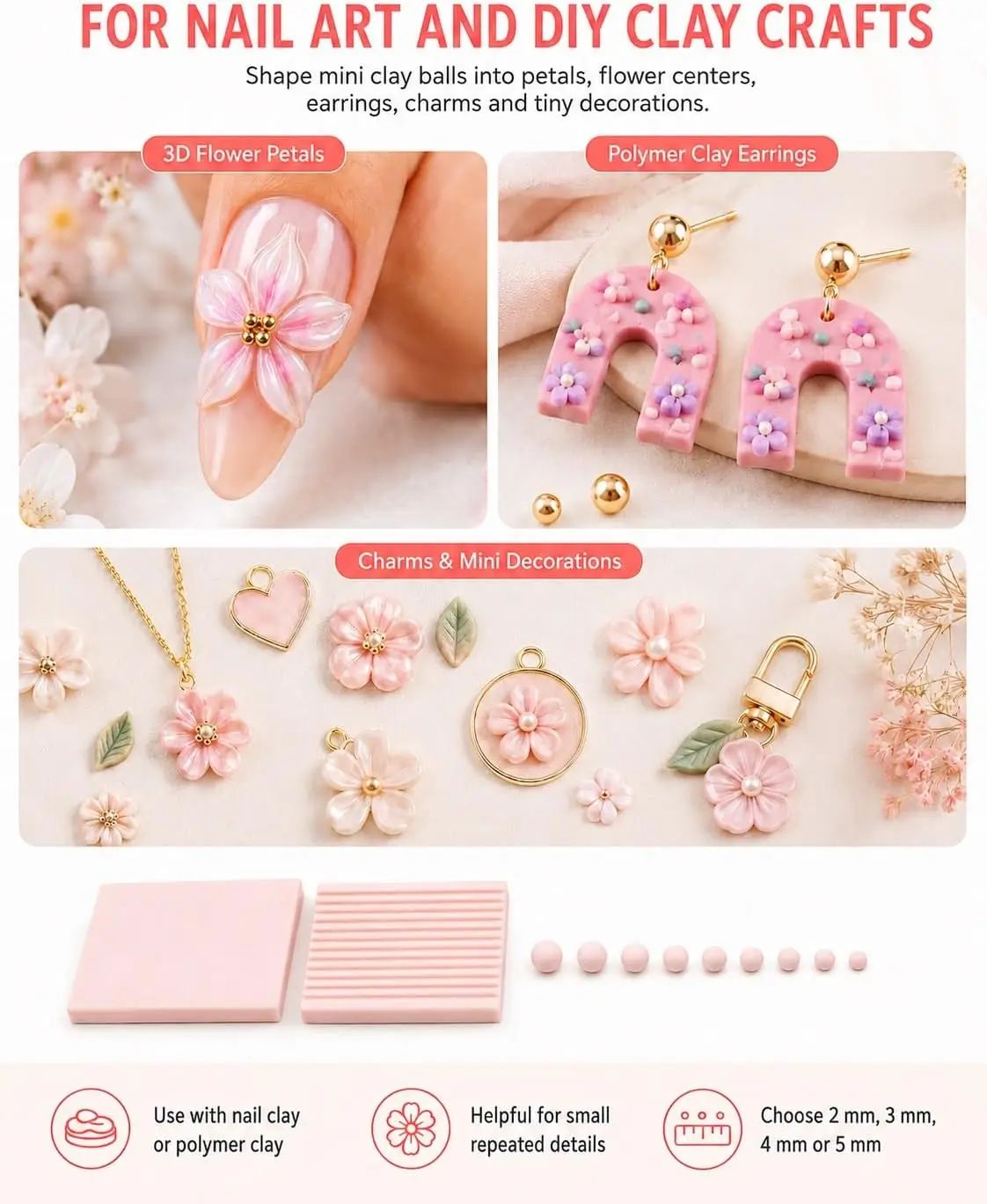 4PCS Alat Pembuat Bola Gel Tan - 3D Printing Nails ulasan dan harga
