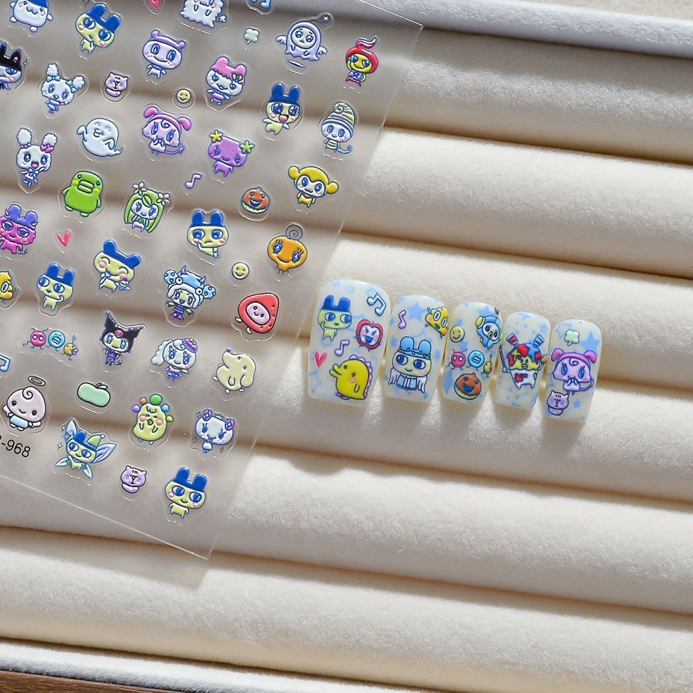 Stiker Seni Kuku 3D Motif Kart - 3D Printing Nails ulasan dan harga