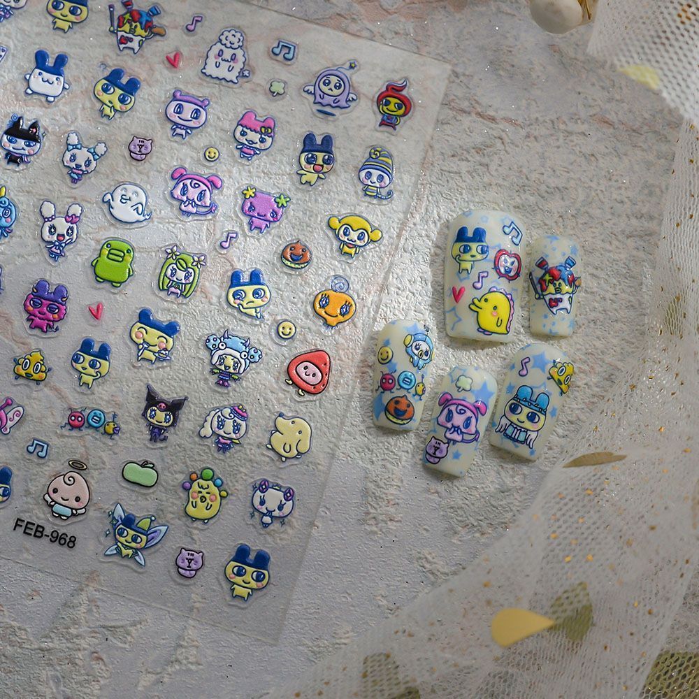Stiker Seni Kuku 3D Motif Kart - 3D Printing Nails ulasan dan harga