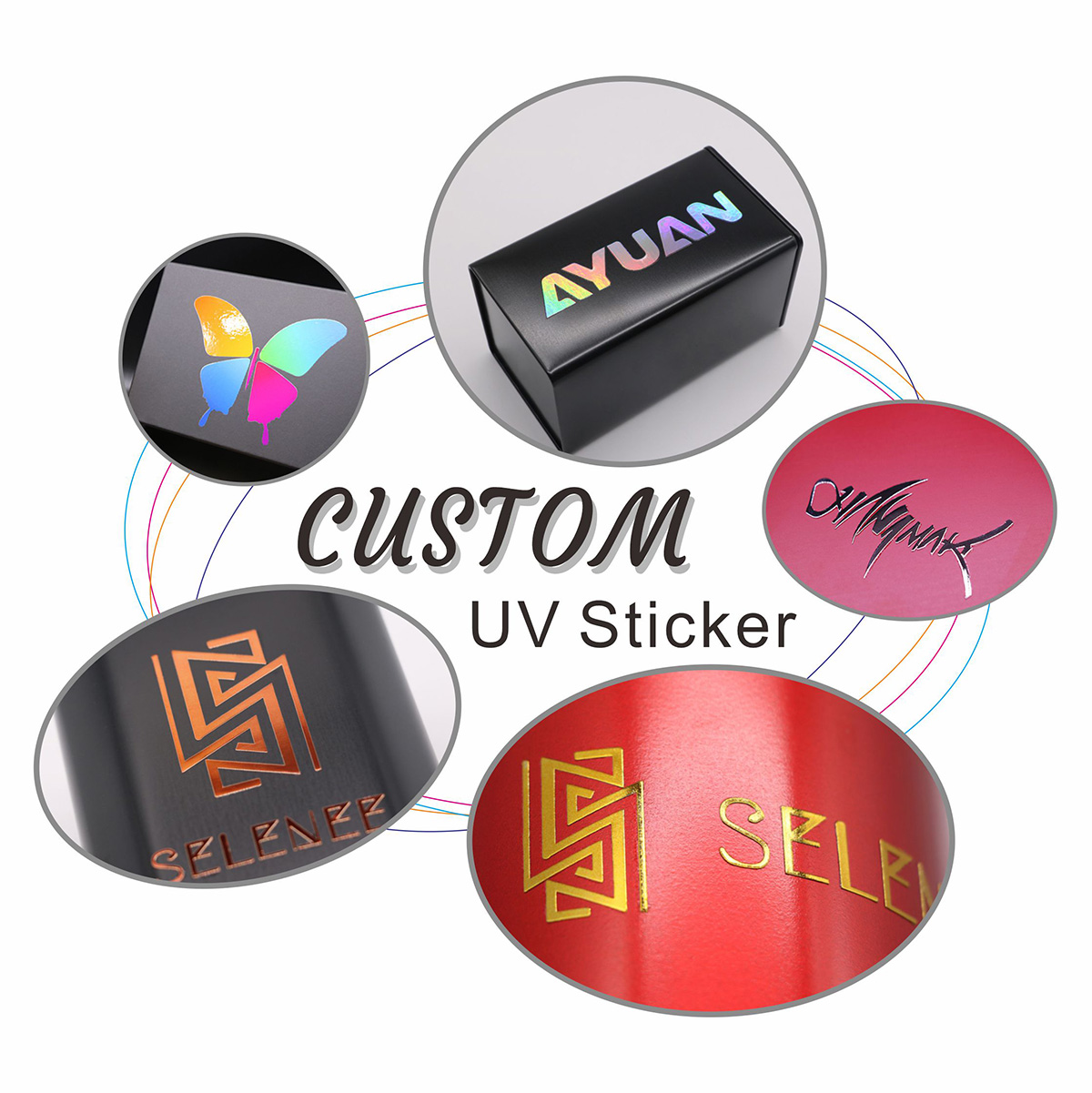 30 buah stiker UV kustom LOGO  - 3D Printing Quote ulasan dan harga