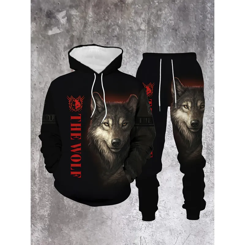 Set Sweater Pria Motif Serigal - 3D Printing Design ulasan dan harga