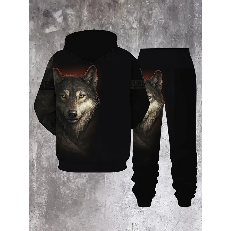 Set Sweater Pria Motif Serigal - 3D Printing Design ulasan dan harga