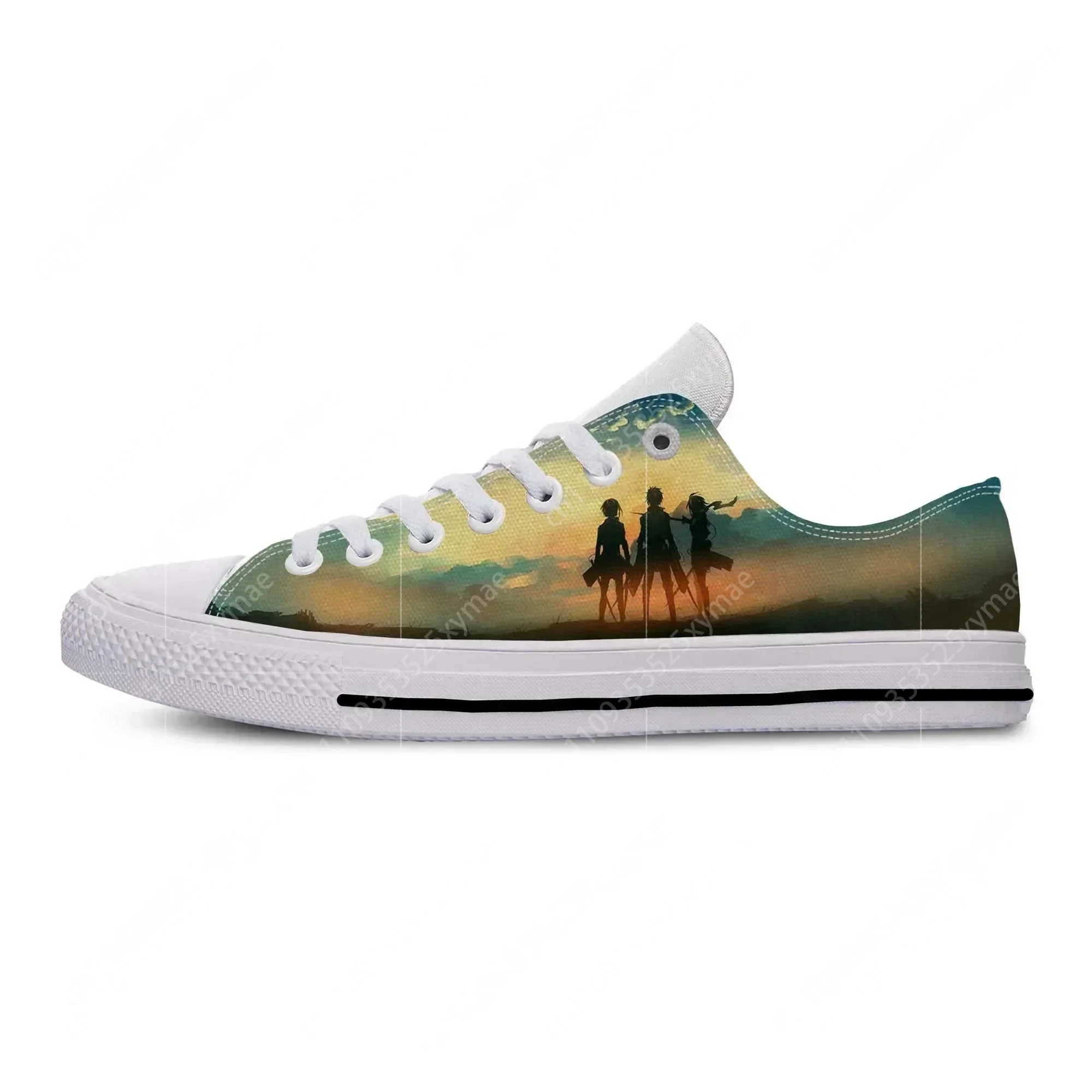 Sepatu Kanvas Low Top Fashion  - 3D Printing On Fabric ulasan dan harga