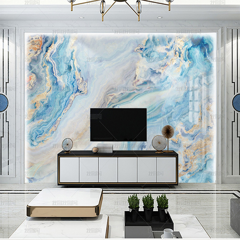 Wallpaper marmer warna biru de - 3D Printing Oozing ulasan dan harga