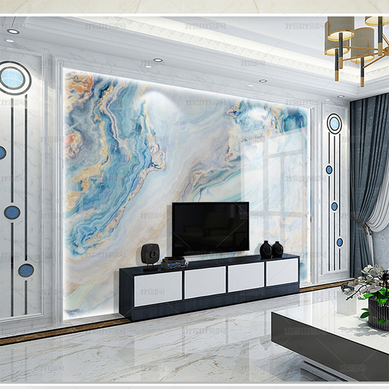 Wallpaper marmer warna biru de - 3D Printing Oozing ulasan dan harga