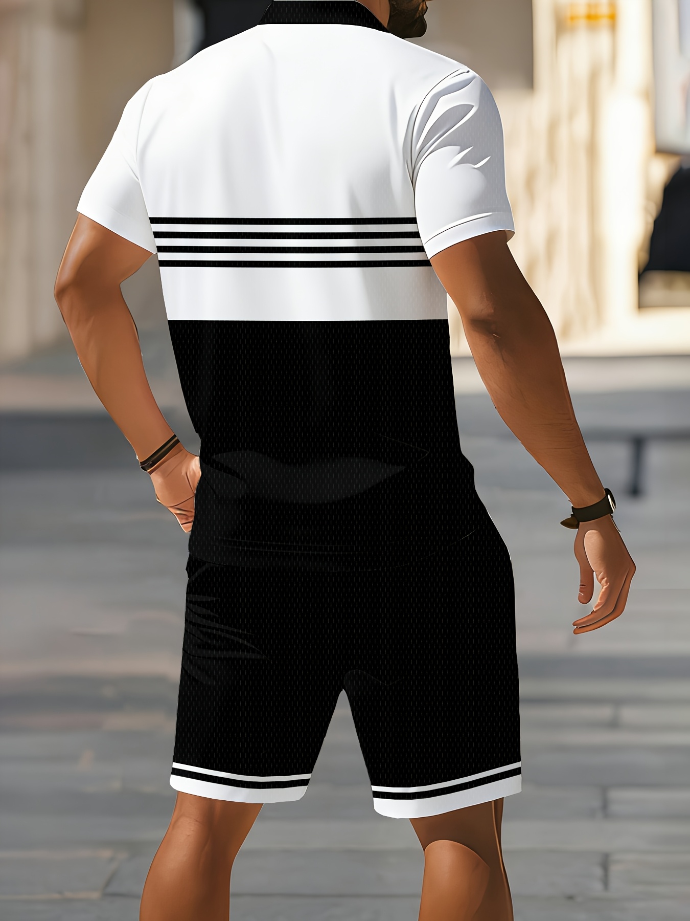 Set Kaos Polo Pria Musim Panas - 3D Printing Design ulasan dan harga